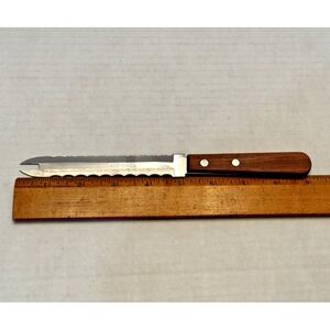 Vintage Kootchick Stainless Steel Double Edge Serrated Slicing Knife Japan